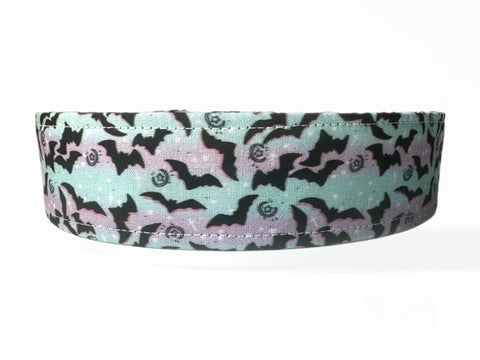 Pastel Bats Halloween Dog Collar