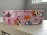 Pastel Pink Halloween Dog Collar