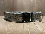 Michael Myers Halloween Floral Fabric Wrapped Dog Collar